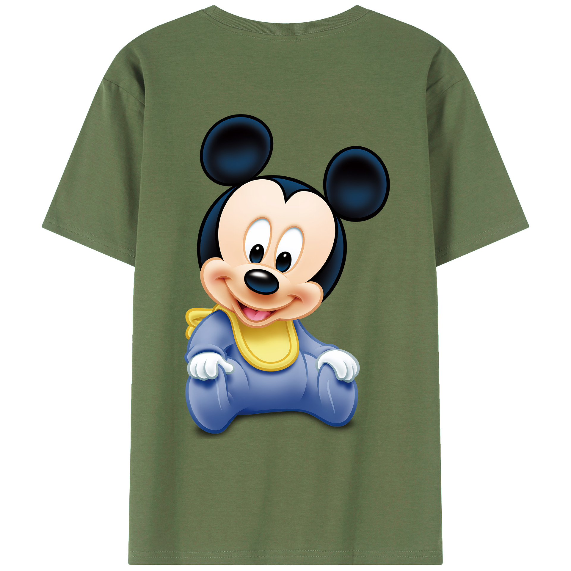 （画像用） ミッキーマウス Mickey Mouse 綿100％ メンズ半袖Tシャツ（バックプリント） 通気性